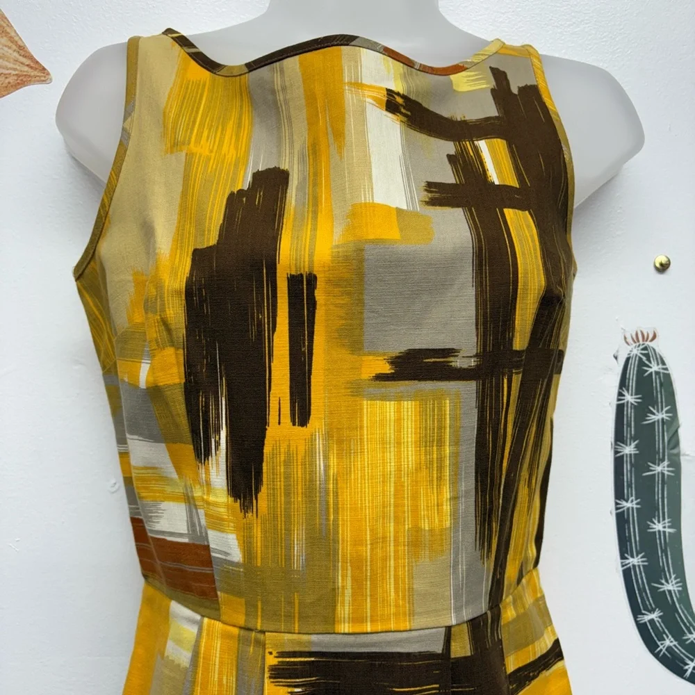 TABITHA Anthropologie Brushstroke Print Sheath Dress - Picture 4 of 15
